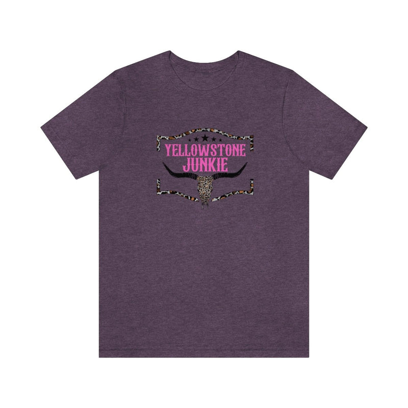 Yellowstone Junkie Women's Short Sleeve Tee Heather Team Purple