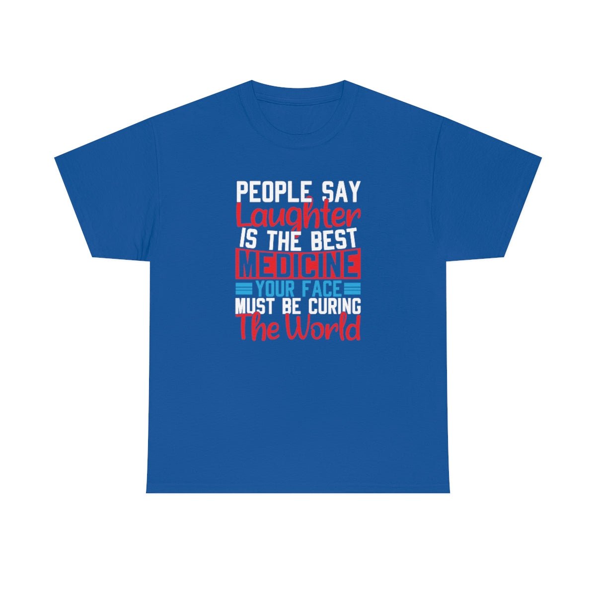 Your Face Is Curing The World Cotton Tee Royal