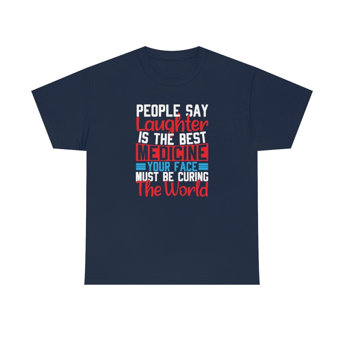 Your Face Is Curing The World Cotton Tee Navy